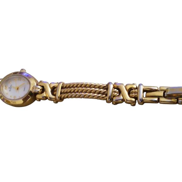 Vintage Style Elgin EL852 Women\'s Gold-Tone Quartz Boho Bracelet Watch Retro